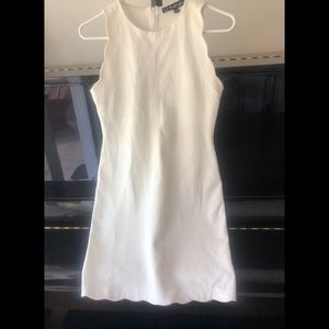White Sleeveless Scallop Dress